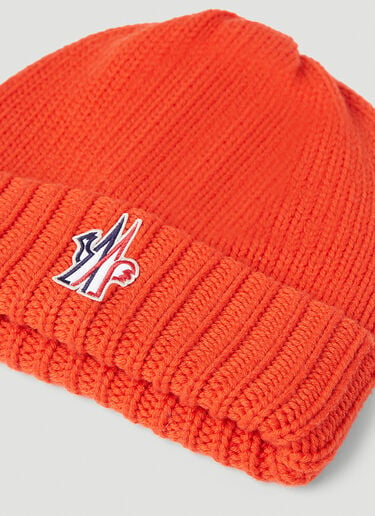 Moncler Grenoble Logo Patch Beanie Hat Red mog0153024