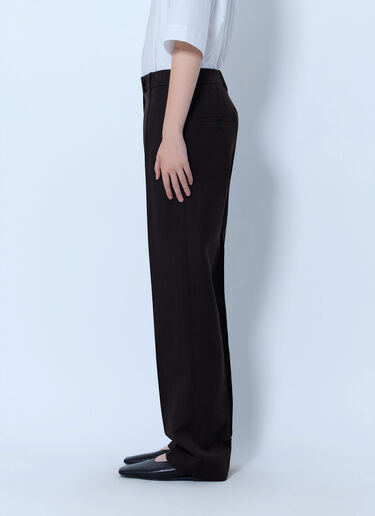 LN-CC® - Studio Nicholson: Quarte Straight Leg Pin Tuck Tailored Trousers - Brown Studio Nicholson Quarte Straight Leg Pin Tuck Tailored Trousers Brown stn0265004