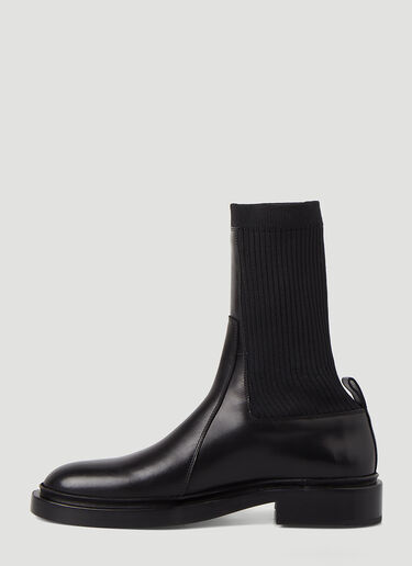 Jil Sander 针织拼接靴子 黑色 jil0246016