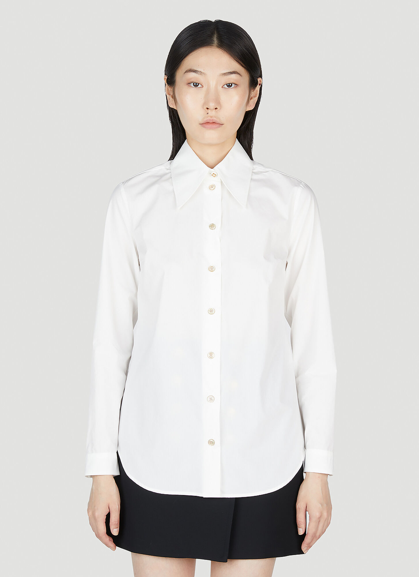 Shop Gucci Point Collar Shirt In White