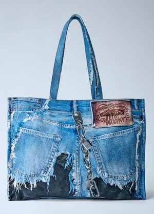 Acne Studios Logo Shopper Tote Bag Navy acn0164005