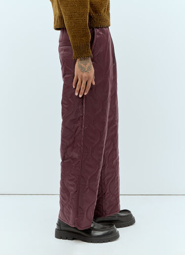 Dries Van Noten Quilted Track Pants Burgundy dvn0156015