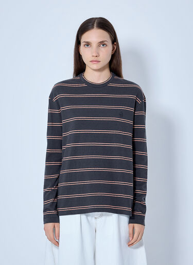 LN-CC® - Jil Sander: Striped Long Sleeve T-Shirt - Grey Jil Sander Striped Long Sleeve T-Shirt Grey jil0265005
