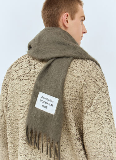 Acne Studios Skinny Fringe Alpaca Scarf Grey acn0158026