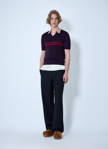 Dries Van Noten Knit Polo Shirt Navy dvn0163026