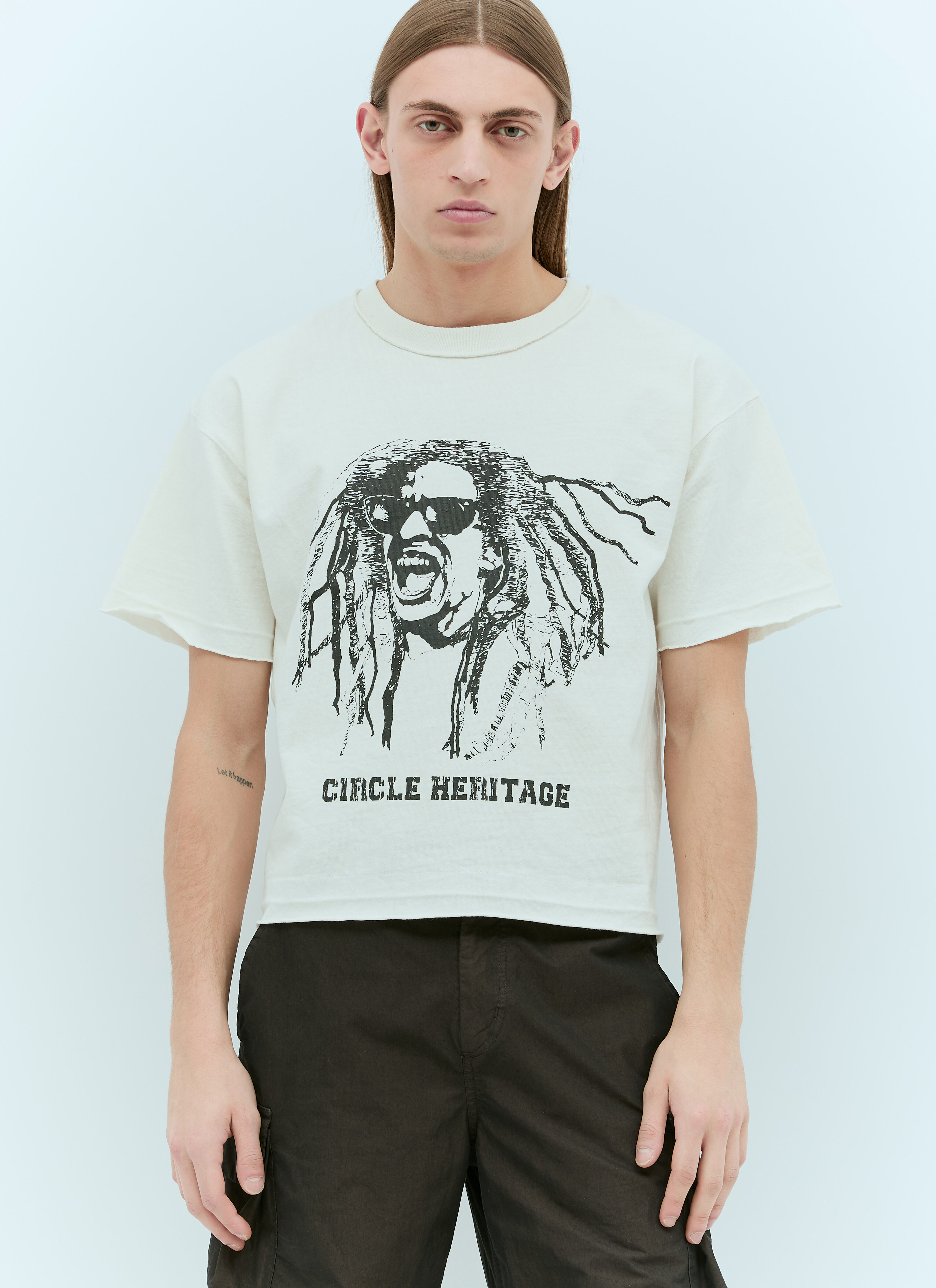 CIRCLE HERITAGE 로우 트리밍 티셔츠 화이트 che0155002