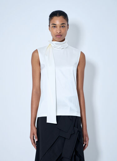 LN-CC® - Bottega Veneta: Sleeveless High-Neck Top - White Bottega Veneta Sleeveless High-Neck Top White bov0264064