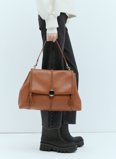 Chloé Penelope Large Shoulder Bag Brown chl0255042