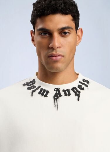 Palm Angels Neck Logo Reg Crew Sweatshirt White pma0162050