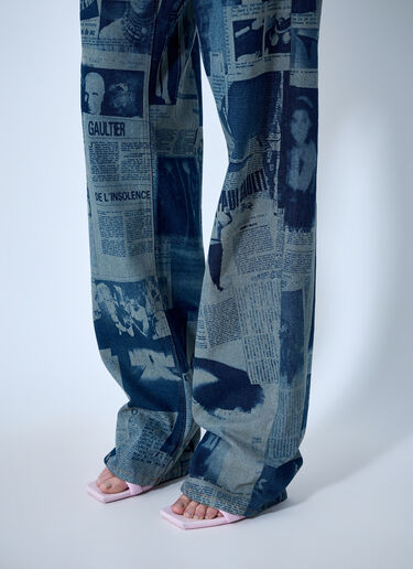 Jean Paul Gaultier Newspaper Print Jeans Blue jpg0264007