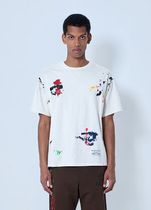 Gallery Dept. Abstract Print Cotton T-Shirt Cream gdp0164006