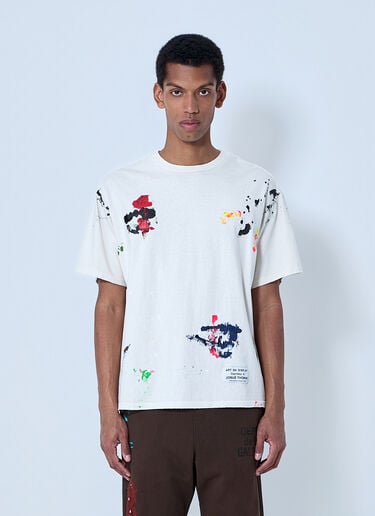 Gallery Dept. Abstract Print Cotton T-Shirt Cream gdp0164006