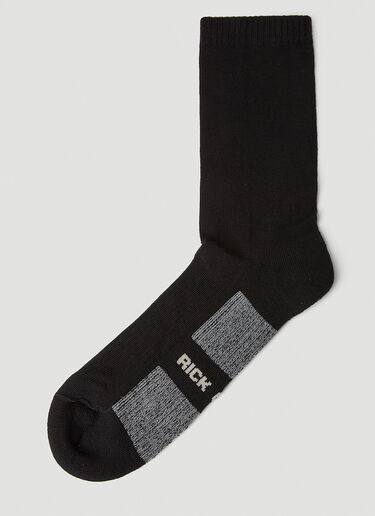 Rick Owens 徽标嵌花袜子 黑色 ric0151036