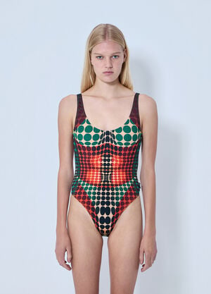 Jean Paul Gaultier Re-Edition The Brown Dots Swimsuit Brown jpg0264015