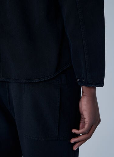 Stone Island Logo Patch Overshirt Black sto0164044