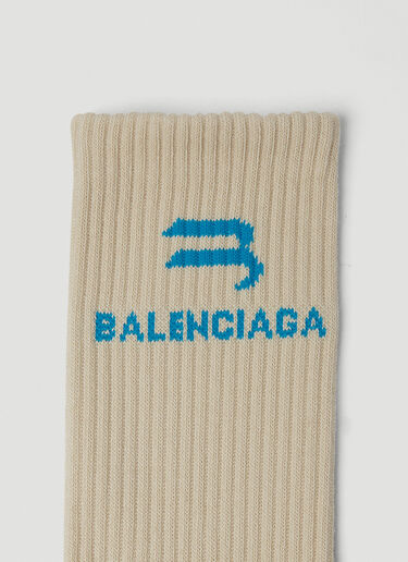 Balenciaga Sporty B Socks Beige bal0148079