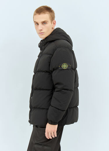 Stone Island Hooded Down Jacket Black sto0158024