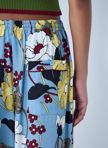 Marni Wide-Leg Floral Trousers Blue mni0263007