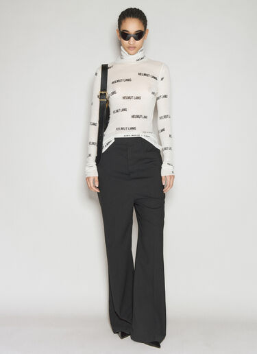 Helmut Lang Logo Print High Neck Sweater White hlm0254003