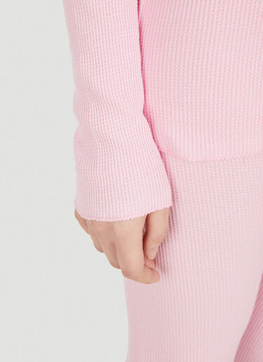 ERL Waffle Knit Long Sleeve T-Shirt Pink erl0348008