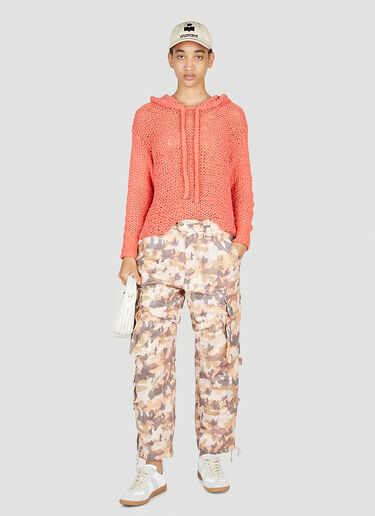 Isabel Marant Étoile Idony Open Knit Hooded Sweater Orange ibe0251013