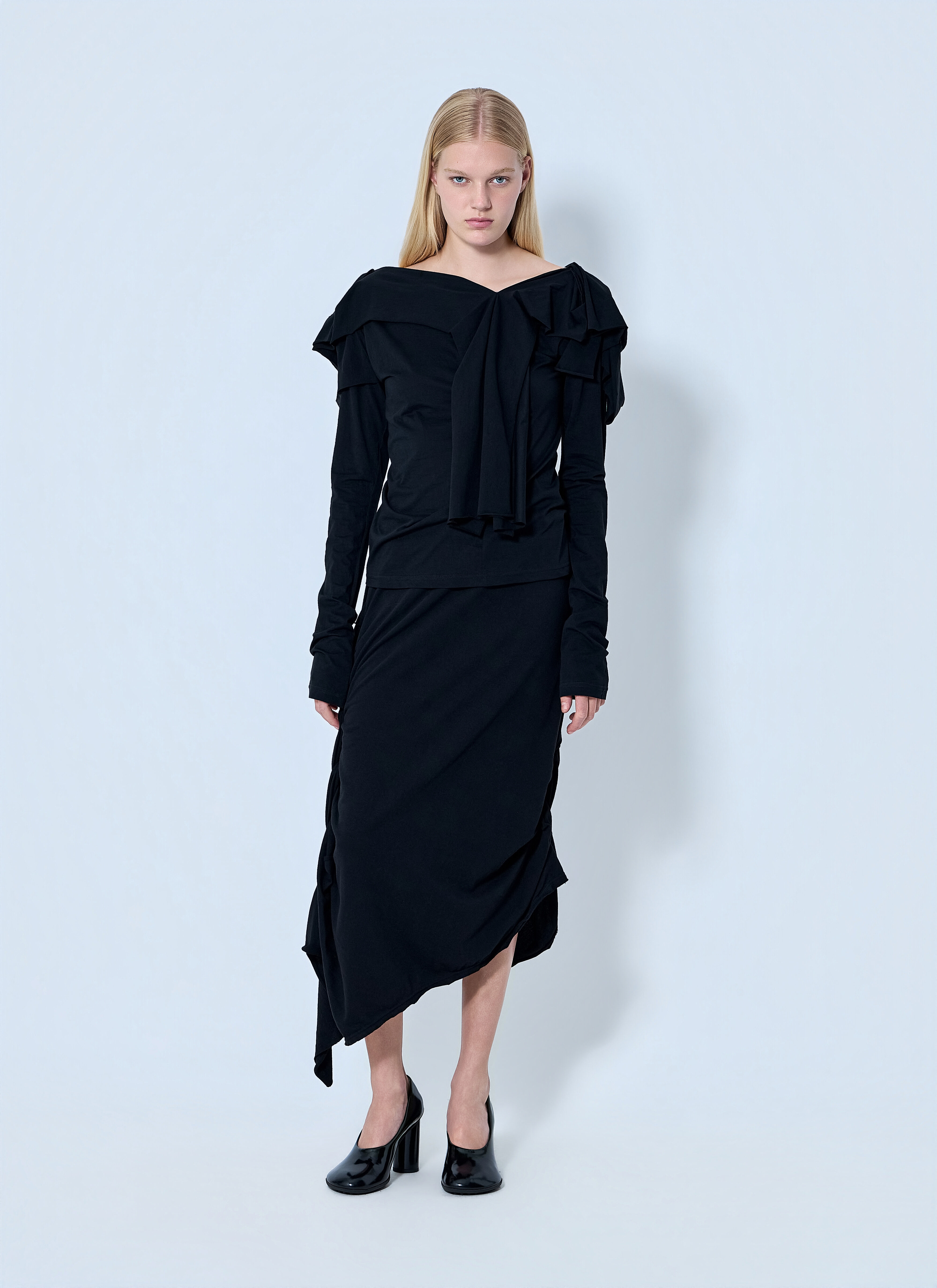 Yohji Yamamoto Women's' Supima Single Jersey Big Collar Top in