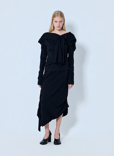 Yohji Yamamoto Supima Single Jersey Big Collar Top Black yoy0264009