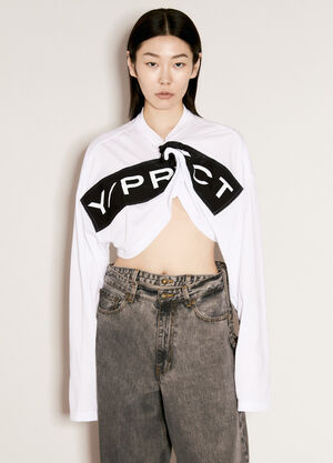 Y/Project Scrunched Logo Print T-Shirt White ypr0255002