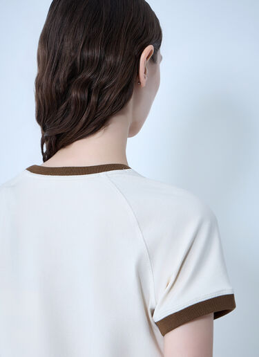 Moncler Ringer T-Shirt With Embroidered Detail Beige mon0264024