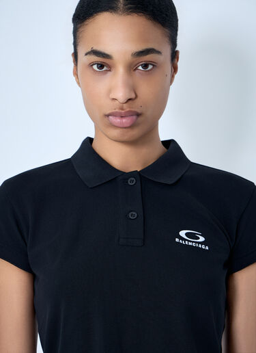 Cropped Polo Shirt Balenciaga Cropped Polo Shirt Black bal0263002