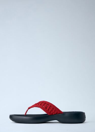 Chloé Woven Strap Poolette Sandals Red chl0264030