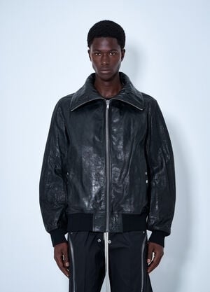 Rick Owens Dracuflight Hammered Leather Jacket Black ric0165056