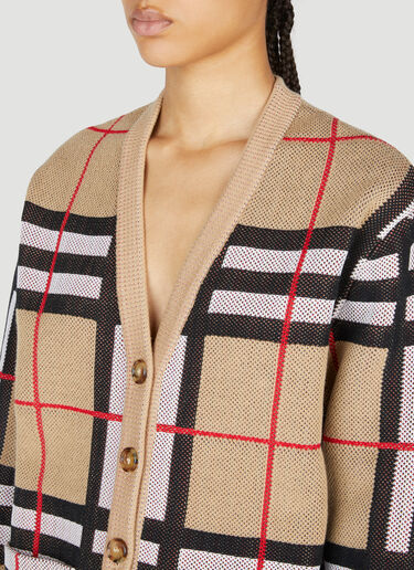 Burberry Iconic Check Jacquard Cardigan Beige bur0253021