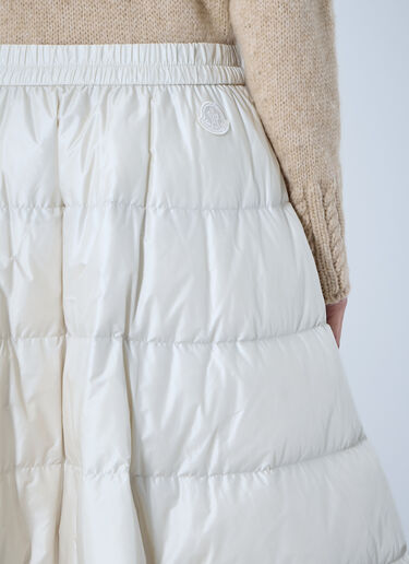 LN-CC® - Moncler: A-Line Down Midi Skirt - Light Beige Moncler A-Line Down Midi Skirt Light Beige mon0266039