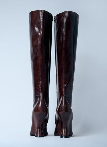 Dries Van Noten Leather Wedge Boots Brown dvn0258032