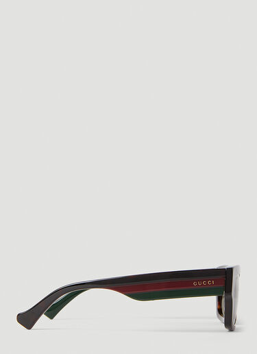 Gucci 矩形太阳镜 棕 guc0152277