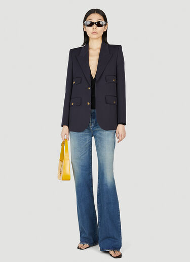 Saint Laurent Tailored Blazer Blue sla0251018