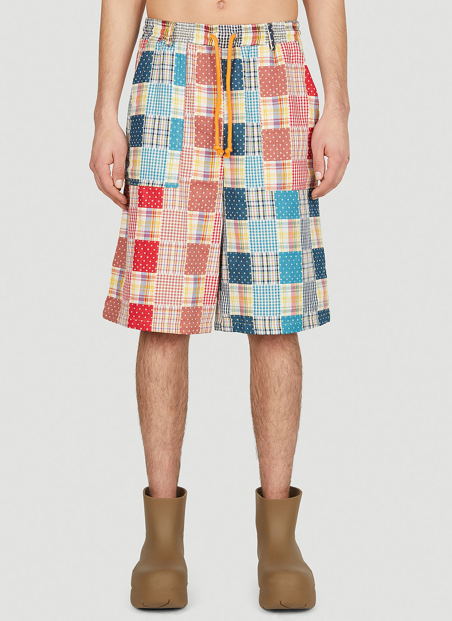 (d)ivision Patchwork Check Shorts