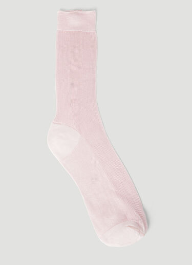 Versace 골지 마감 니트 양말 핑크 ver0255017