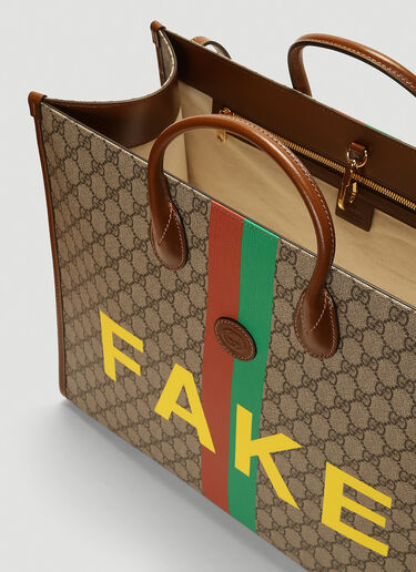 Gucci Fake Not Tote Bag Brown guc0142002
