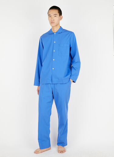 Tekla Classic Pyjama Shirt Blue tek0351019