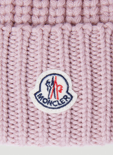 Wool Beanie Hat Moncler Wool Beanie Hat Pink mon0254034