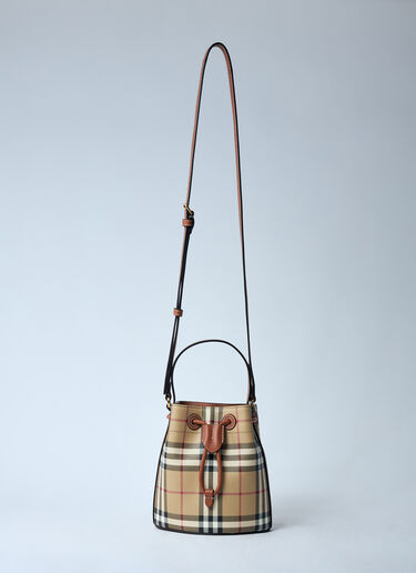 Burberry Mini Check Bucket Bag Brown bur0259025