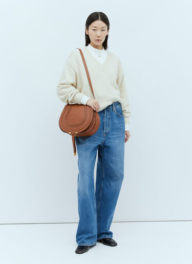 Chloé Marcie Medium Saddle Bag Brown chl0255050