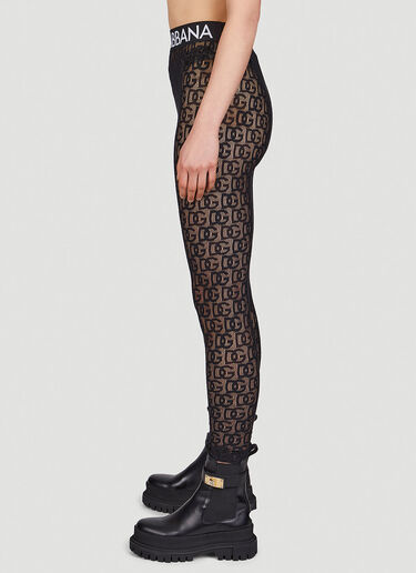 Dolce & Gabbana Logo 网眼打底裤 黑色 dol0250010