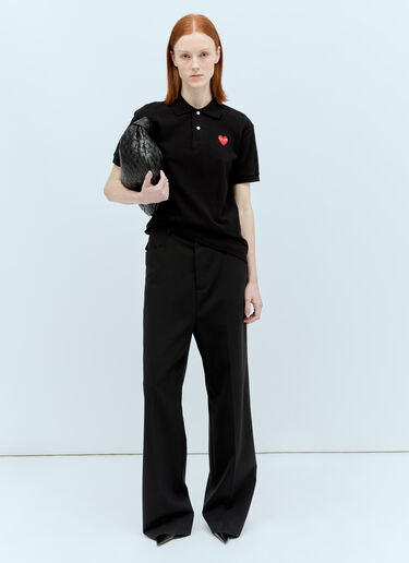 Comme Des Garçons PLAY Logo Patch Polo Shirt Black cpl0355003