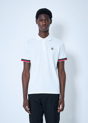 Moncler Logo Patch Polo Shirt White mon0160018