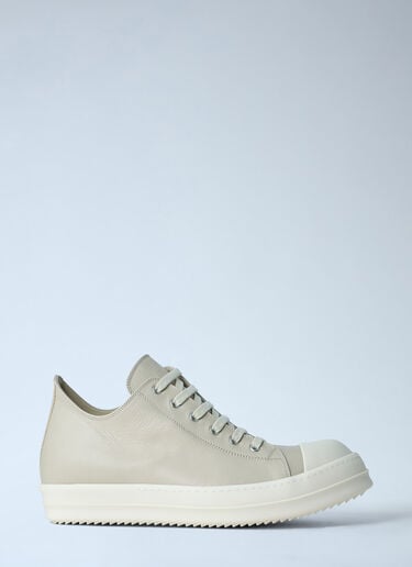 Rick Owens Lace-Up Leather Sneakers Beige ric0163030