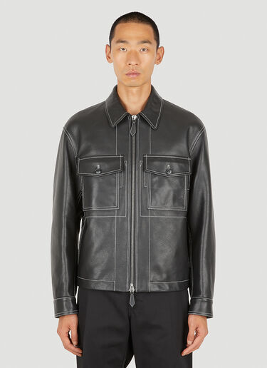 burberry black leather jacket