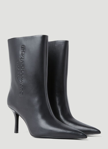 Alexander Wang Delphine Leather Ankle Boots Black awg0254018